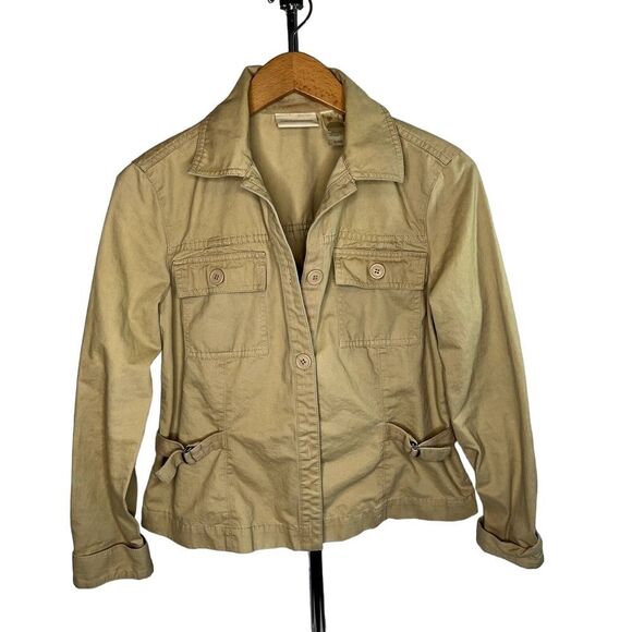 Liz Claiborne Cotton Khaki Utility Field Jacket Size Small - Picture 1 of 10